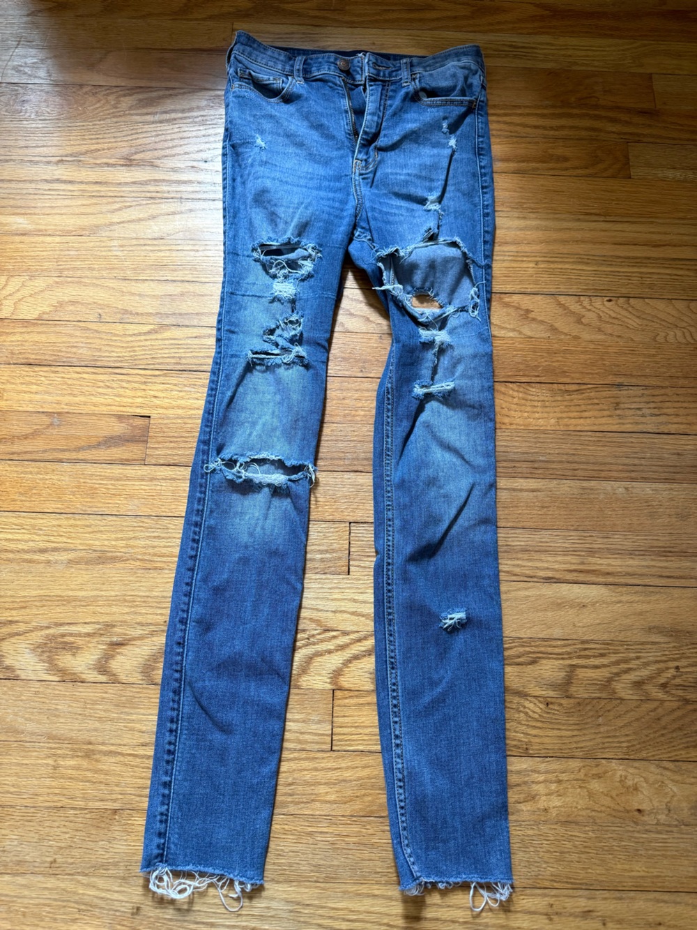 Hollister Distressed Skinny Jeans - Blue
